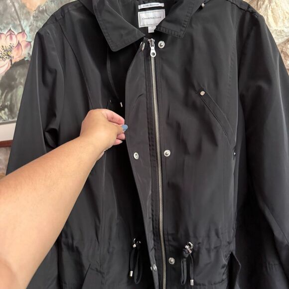 Charter Club women’s plus water resistant anorak jacket  size 3x - Picture 9 of 16